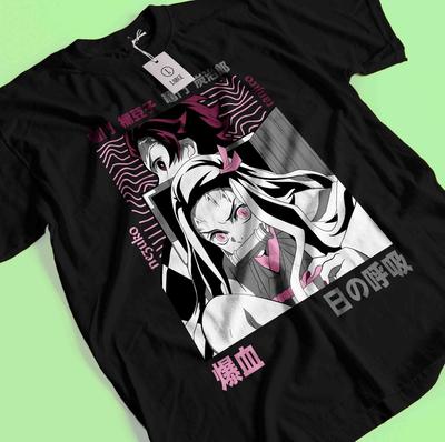 Demon Slayer Shirt Tanjiro Tshirt Zenitsu T-Shirt Muzan Doma Tee Inosuke Nezuko