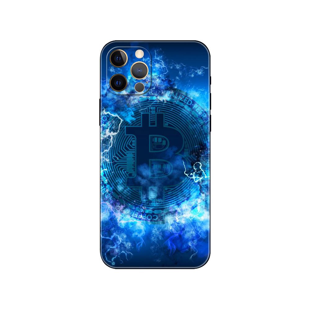 Schwarze TPU-Hülle für iPhone 5 5s se 2020 6 6s 7 8 plus x 10 XR XS 11 12 13 mini pro MAX Rückseite Bitcoin