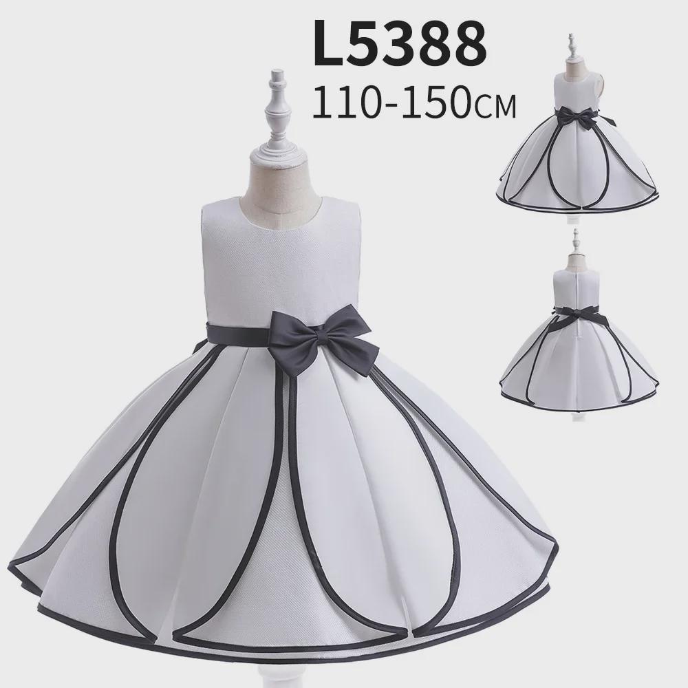 Φόρεμα Πριγκίπισσας Γενεθλίων Δυτικού Στυλ για Κορίτσια: Μαύρο & Λευκό Φόρεμα Παρανυφάκι για Μικρά Παιδιά
