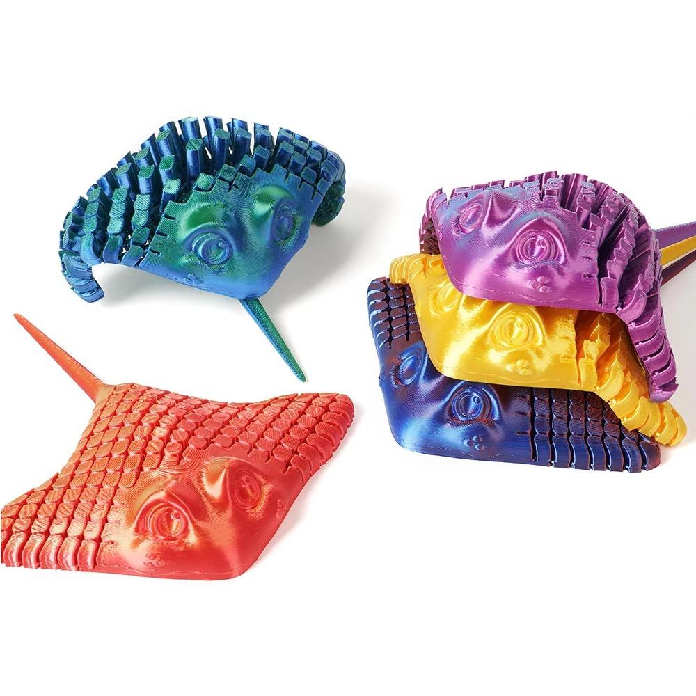 3D Printed Aquatic Animal -Bionic Manta Ray Stingray Toy Relief Desktop Decoration Flexible Sea Creature Toy,Gifts for Everyone