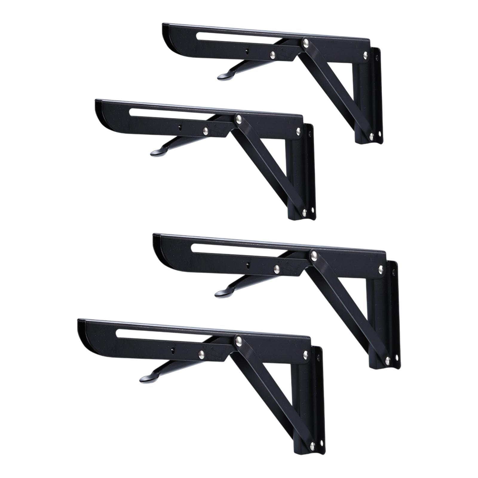 2x Folding Shelf Brackets Space Saving DIY Triangle Table Bench Brackets Heavy 8 Inches