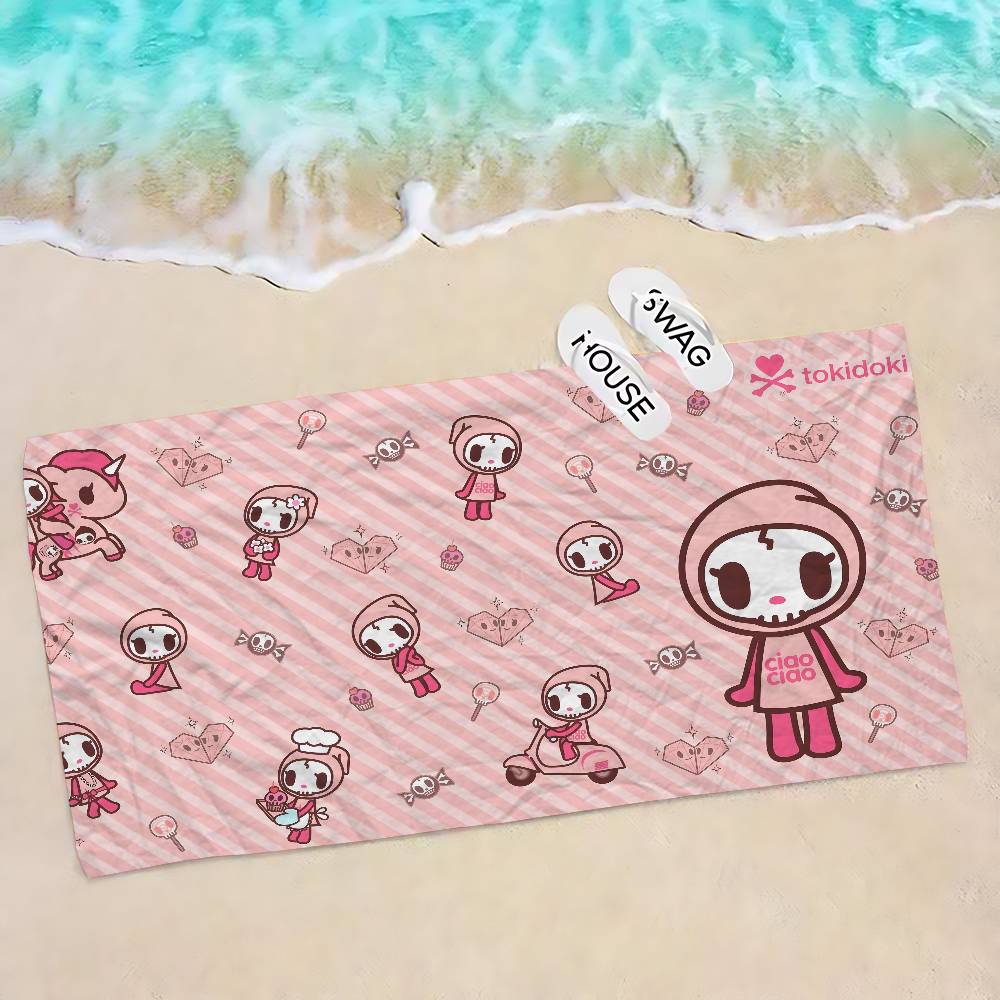 Japan Tokidoki Beach Towel Colorful Bath Towels for Girl Microfiber Quick Dry Custom Sand Free Beach Yoga Spa Gym Pool