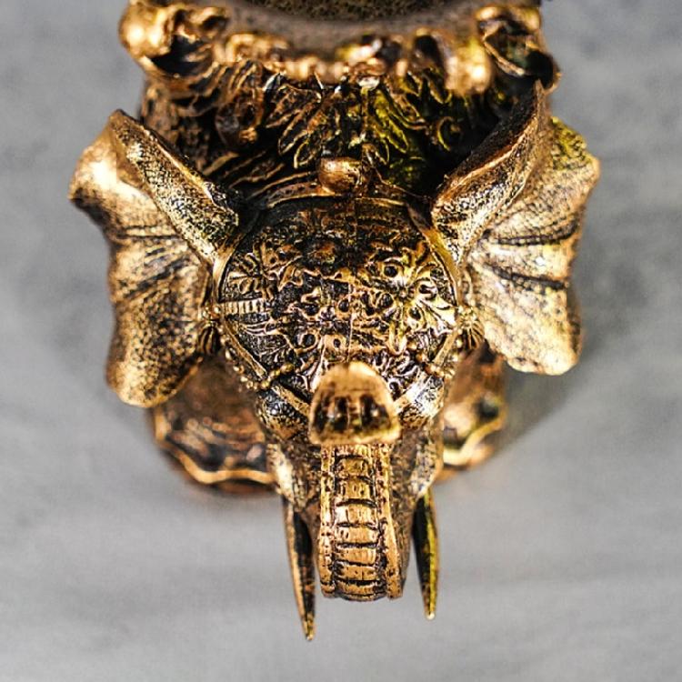 2 Pezzi Portacandele Elefante della Fortuna Statuetta Animali in Resina Portacandele Piccoli