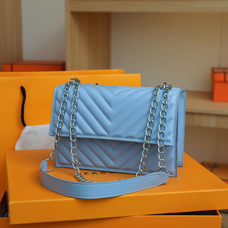 

Однотонная новая модная и красивая маленькая квадратная сумка с текстурированной полоской, женская сумка в ретро-атмосфере, сумка-мессенджер синий