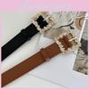 Stylish New Alloy Buckle Women's Belt Perfect For Dresses And Coats With Rhinestone Detailing In Black And Camel Color