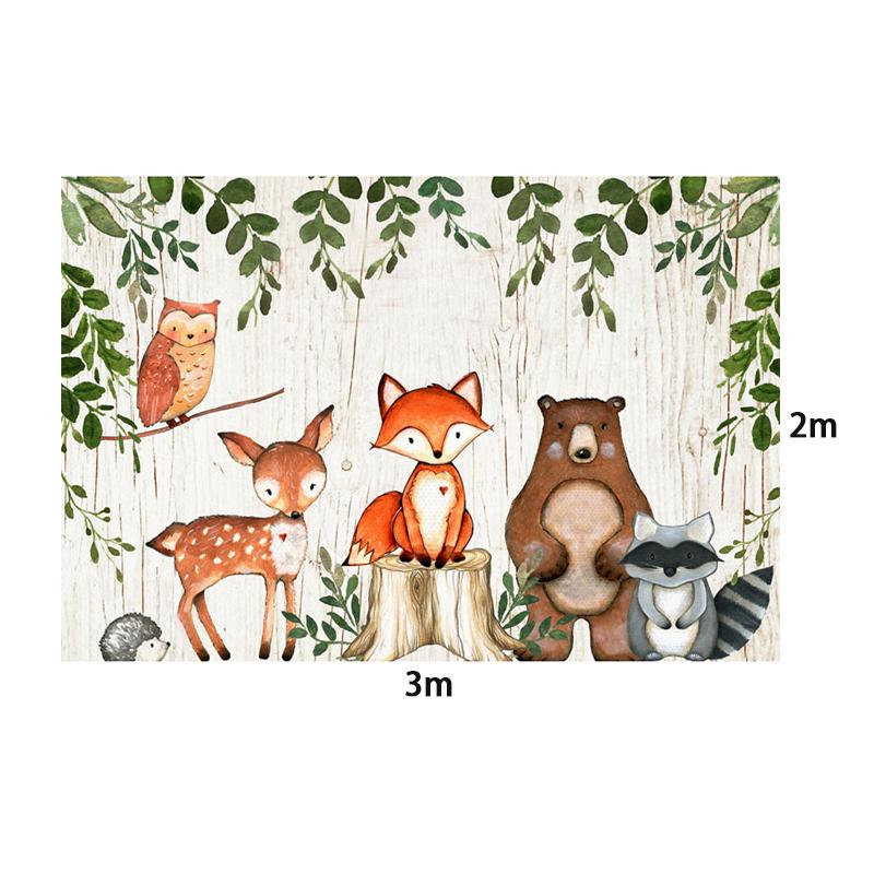 3x5ft/5X7ft/6x8ft/10x7ft Animals Backdrop Woodland Baby Shower Birthday Party Photo Background Decorate