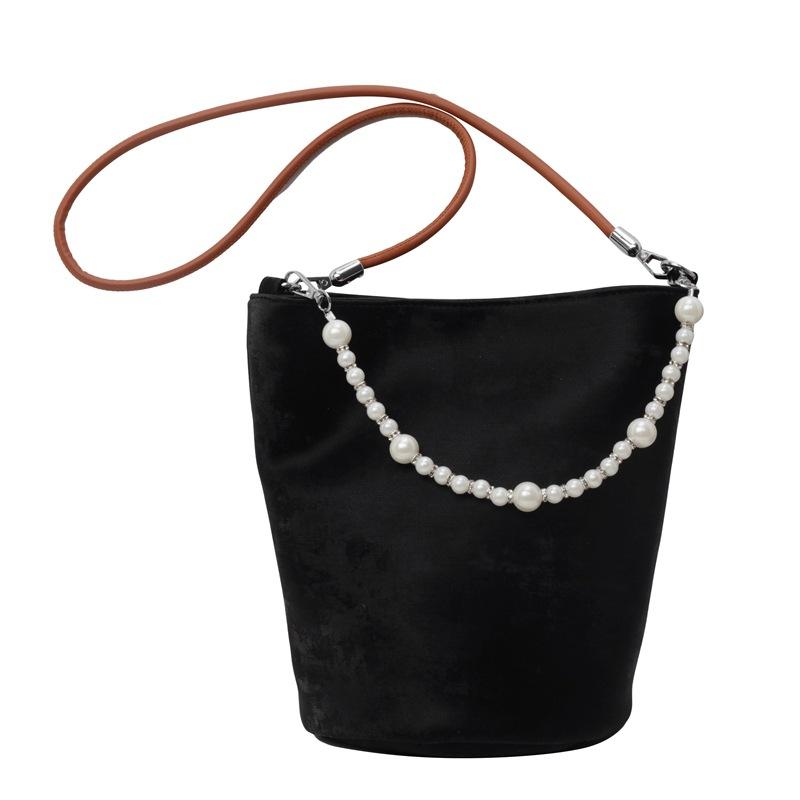Popular fashion small bag women's new trendy fashion texture pearl handbag crossbody bucket bag