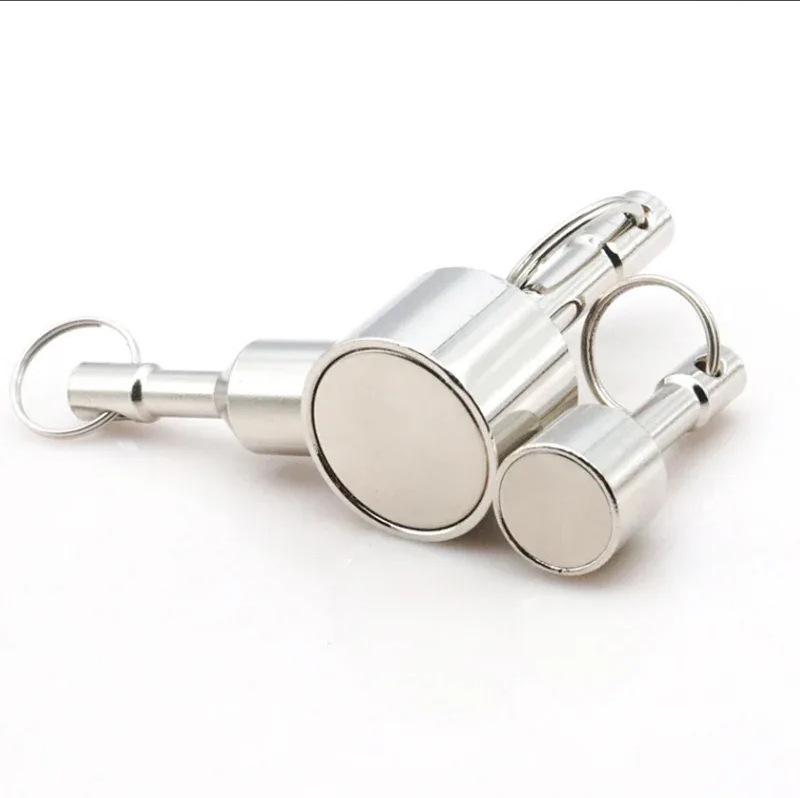Neodymium-Iron-Boron Ring Keychain Pendant - Strong Magnet & Stainless Steel Authenticator