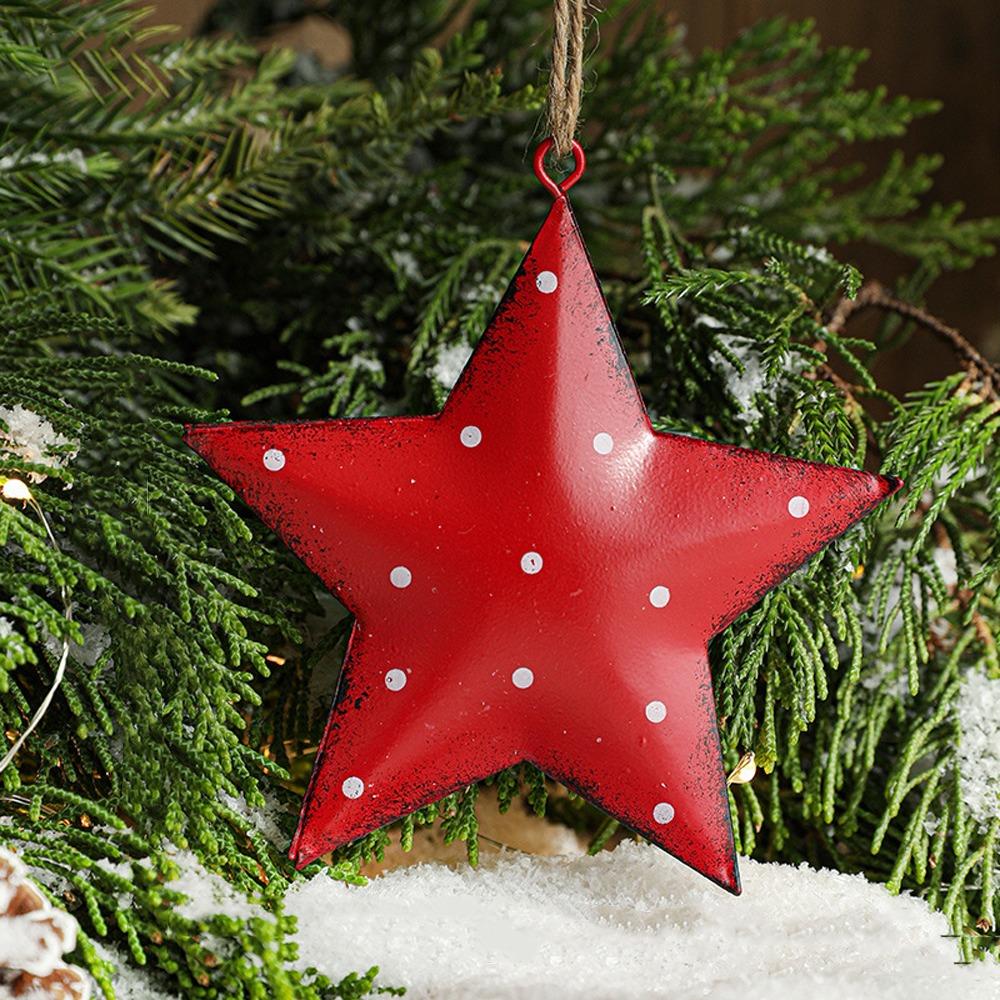 Nordic Style Xmas Tree Hanging Pendant Iron Snowflake Pendant  Party Favors
