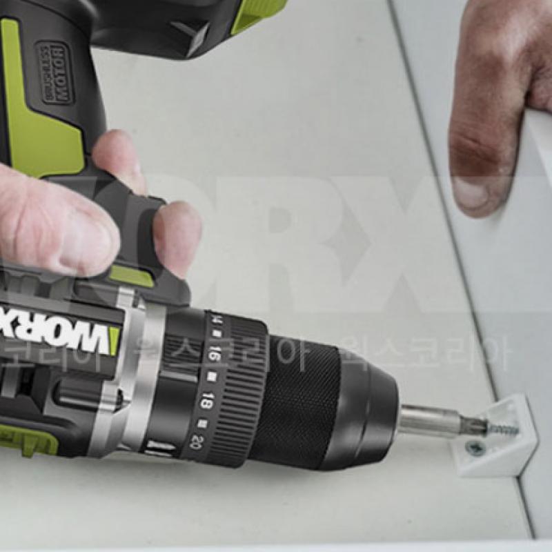 Works Charging Impact Driver Hammer Drill Combo Kit 20V 2.0 Ah BL WU932