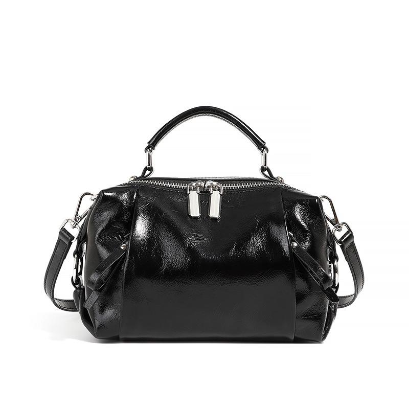 Zency Women High Quality Genuine Leather Boston Bag Roomy Pockets For Everyday Use