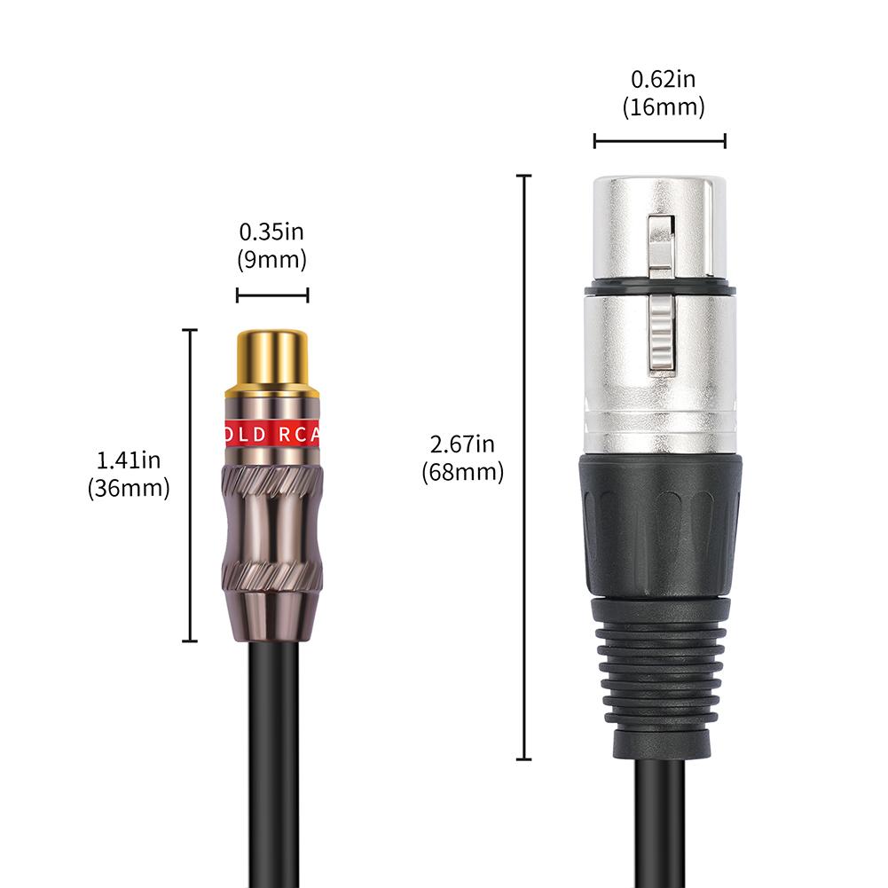 0.3m 3Pin XLR Female To RCA Female RCA Female To 3Pin-XLR Female Adapter Cord for Microphone Amplifier