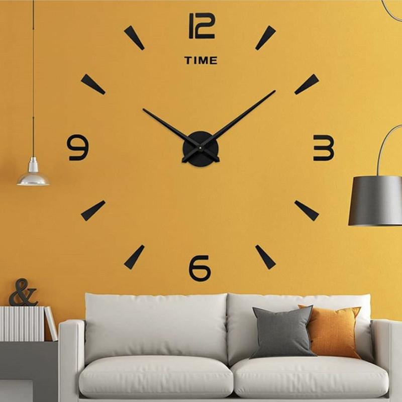 

DIY Wall Clock Living Room Wall Decorative Sticker Clock Black