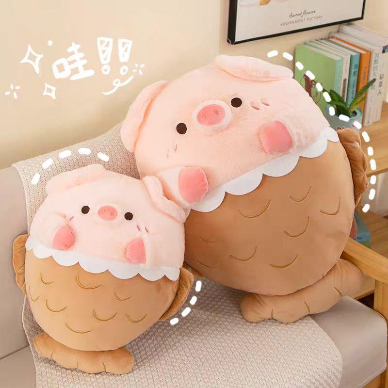 Cute Snapper Pig Plush Toy Plushie Stuffed Soft Pink Piggy Accompany Sleeping Pillow Hug Pillow For Girl Birthday