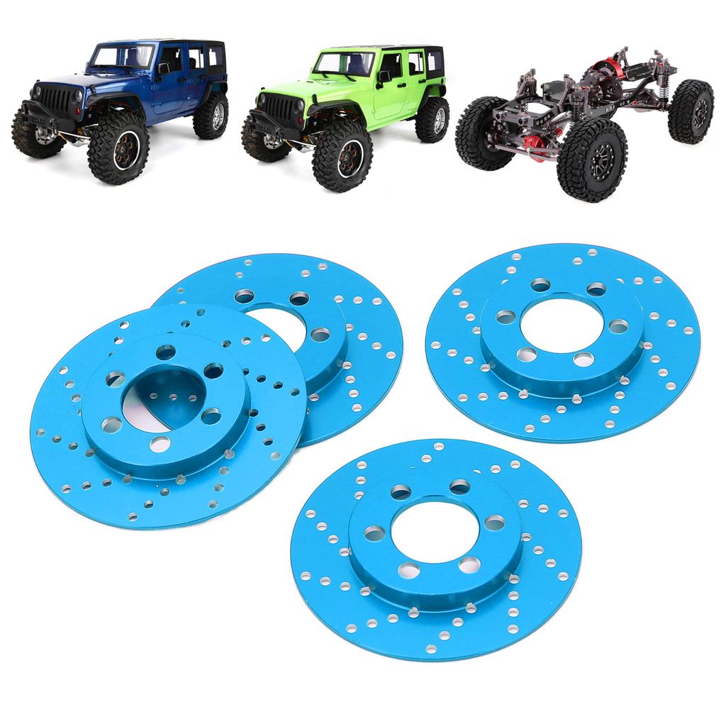 4pcs RC Brake Disc Aluminum Alloy Brake Caliper for 2.2 Inch Wheel 1/10 RC Crawler CarBlue