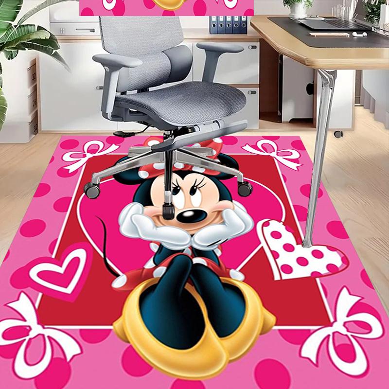 Cute Minnie Mouse Carpet for Playroom Bedroom Living Room Sofa Home Decor,kids Game Area Rug Non-slip Floor Mat