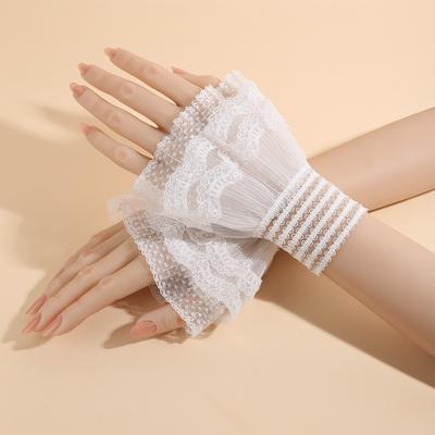 Elastic Detachable Sleeves Cuffs Dresses Sweater Decor Sun Protection Fake Sleeves Sweet Costume Accessory Decorative Cuffs