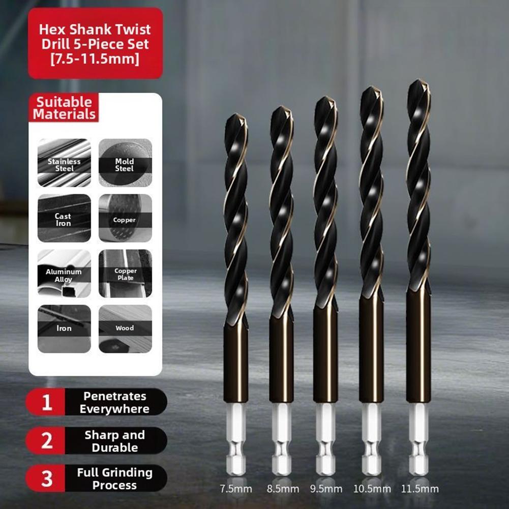 135 Split Point Cobalt Drill Bits For Metalworking Cobalt Steel Twist Drill Set Drill Bit Eccentric Cutting Edge