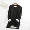 O-Neck Long Sleeves Slim Fit Bottoming Shirt Fall Winter Thickened Fleece