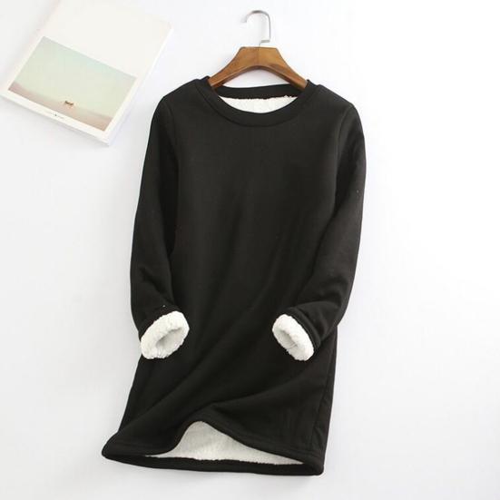 O-Neck Long Sleeves Slim Fit Bottoming Shirt Fall Winter Thickened Fleece