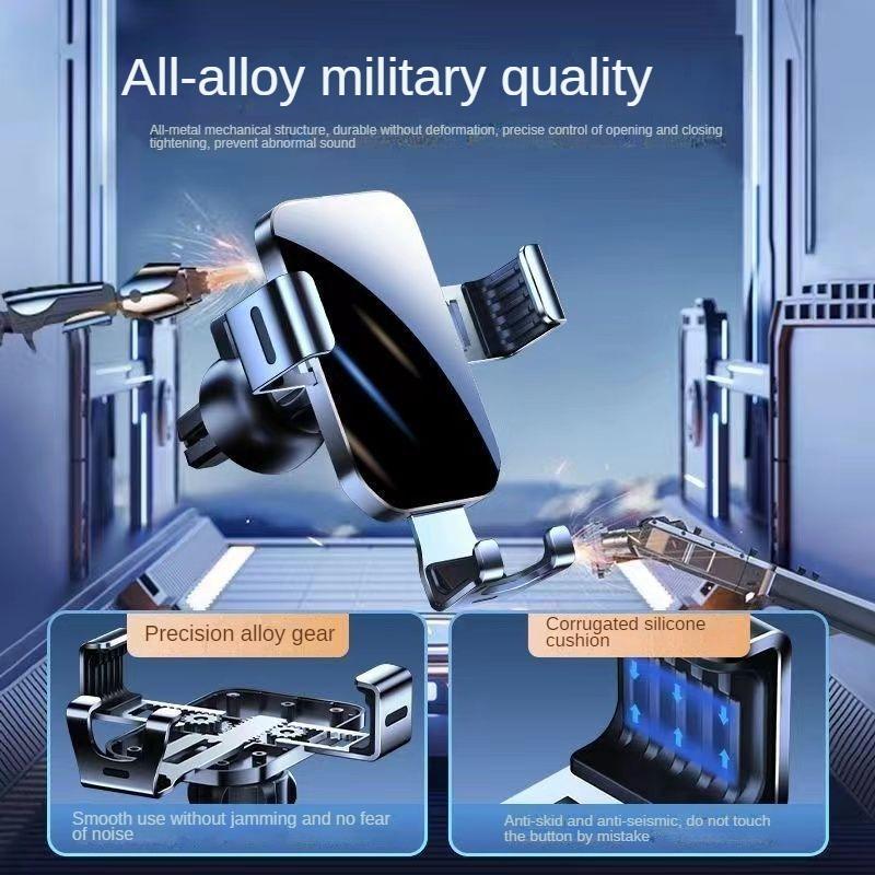 [Legering] Metall Biltelefonholder High-End Stall Car Vent Dedikert Universal Universal Navigation Holder Ny (Krok stabil stil)