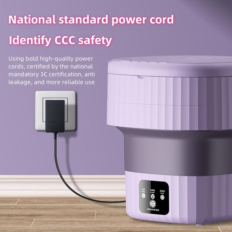 9L EU Foldable Washing Machine Portable Large Capacity Clothes Dehydration and Drying Machine for Outdoor Travel and Home Use