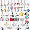 World Travel 925 Silver Camera Airplane Suitcase Dangle Charms Fit Bracelet Beads Jewelry DIY Travel Gift