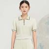 JESSIE Women's Colorblock Printed Short Sleeve Polo Shirt