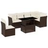 VidaXL Garden Furniture Set with Cushions 7 Pcs Brown Braided Resin 3266623