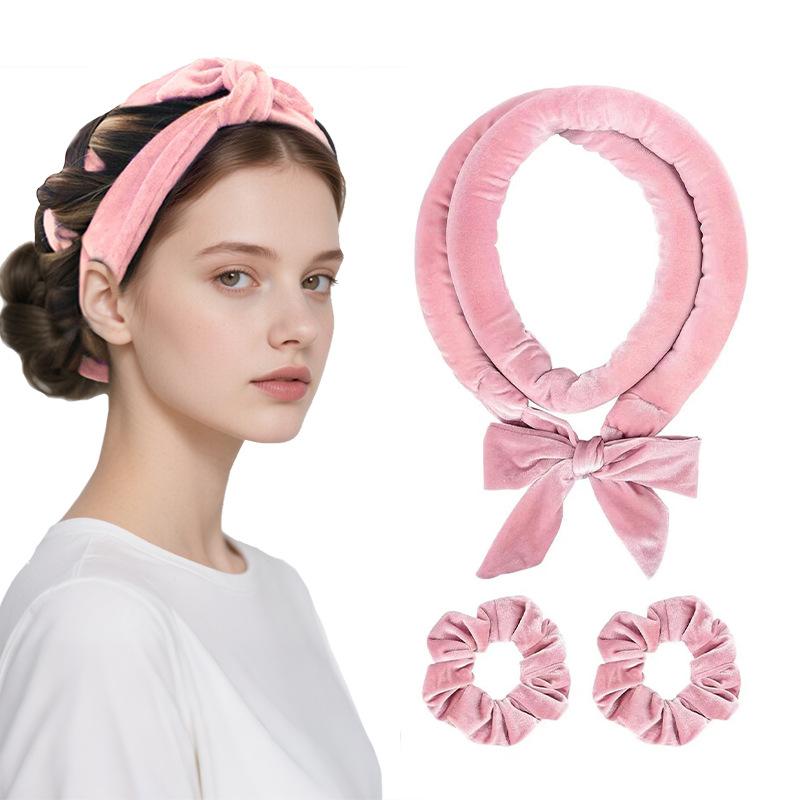 Heatless curling iron hair tie streamer coiler hairdressing big wave sleep gift box set