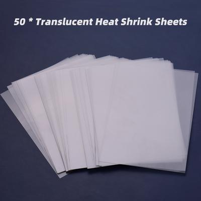 50Pcs Shrink Films Kit Shrinky Art Film Paper Heat-Shrink Sheets For Diy Craft Ornaments Pendants Accessories 7.9 * 5.7 Inches
