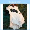 Gothic Style Dress With Polyester Fabric And Ruffled Edges For Dance And Party Events