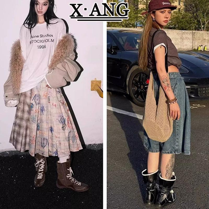 Cowhide version Maillard brown boxing boots inner height increase Martin boots women's retro locomotive boots outdoor mid boots