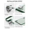 10Pcs Adjustable Zinc Alloy Glass Clip Cabinet Shelf Support Plates Bathroom Glass Holders for Fixing Bathroom Glass