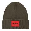 Hugo Childrens/Kids Logo Ribbed Turned Up Cuff Beanie