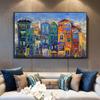Colorful House Painting Canvas Print Poster Contemporary Wall Art Vibrant Cozy Family Picture for Living Room Home Decor Cuadros