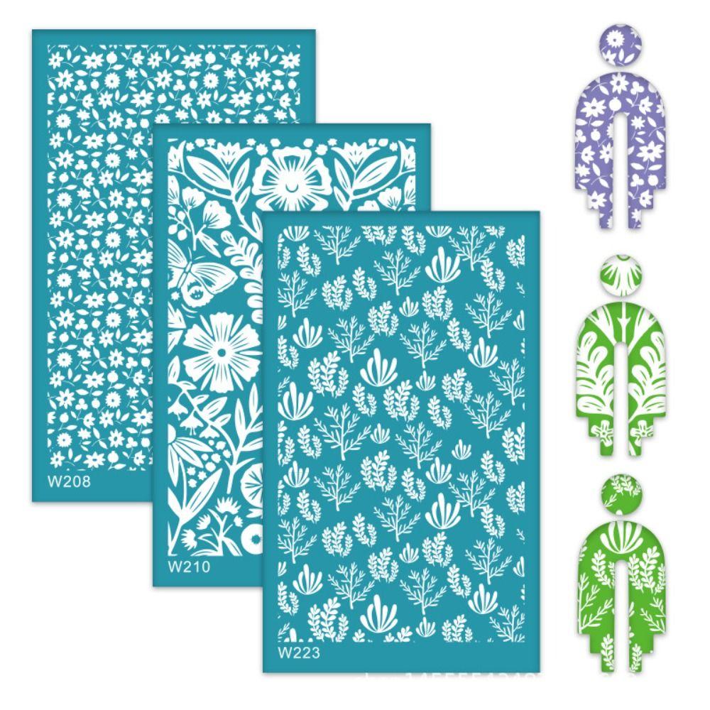 

With Printed Pattern Polymer Clay Earrings And Rainbow Strip Earrings Screen Stencil Clay Template