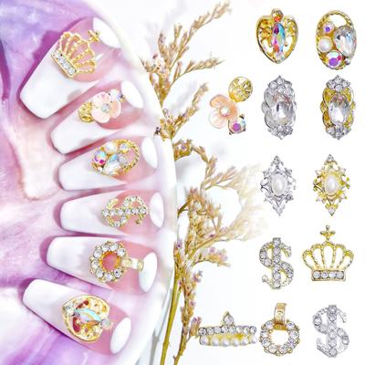 10 Stück/Beutel Nagel Strasssteine Kronen Dollar Maniküre Design Legierung 3D Nailart Dekorationen für Nageldesign