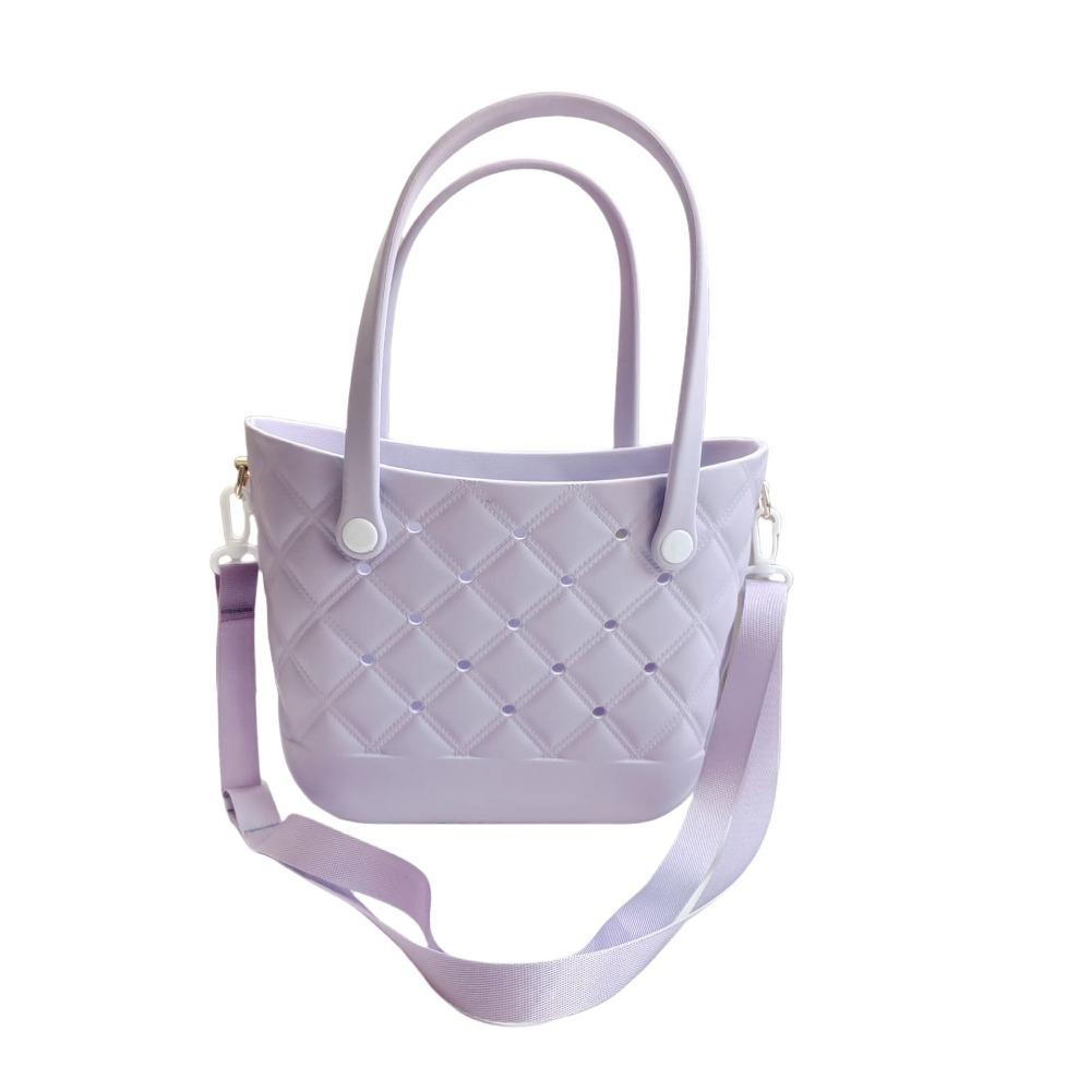 

DIY Hole Beach Bag Solid Color Shoulder Bag Fashion Crossbody Bag Women фиолетовый