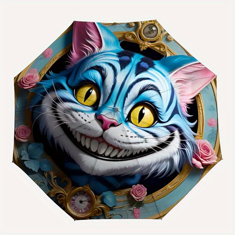 1pc Cat Wonderland Auto Open/close, All-Season Portable Folding Umbrella for Women & Men, Travel, Everyday, Formal Events - Compact Luxury Parasol, Ou