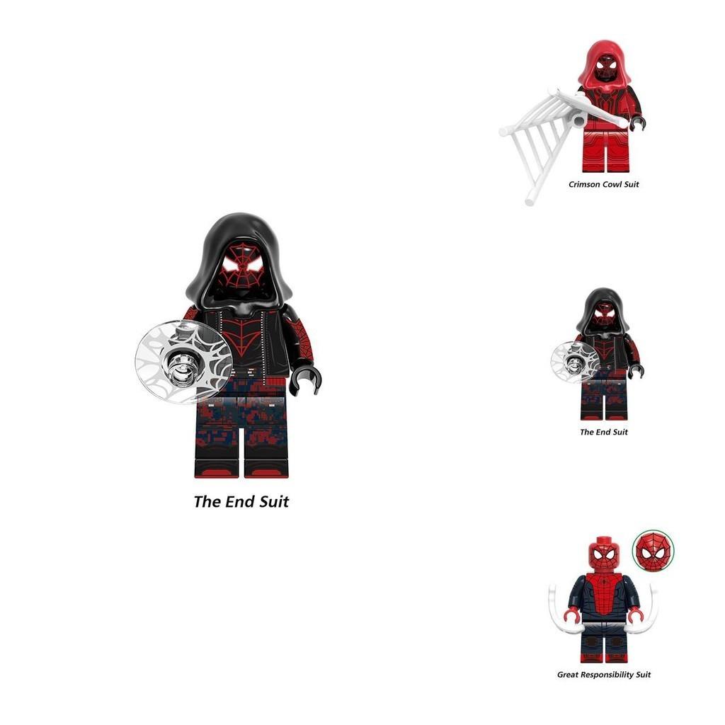 G0120 Superhero Building Blocks Spider-man Great Responsibility Suit In Red Cape