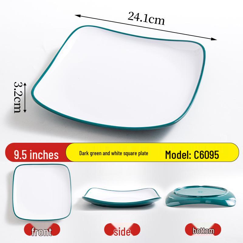 Melamine Square Shallow Plate for Restaurants and Hotels - Commercial Fast Food or Rice Bowl Plate