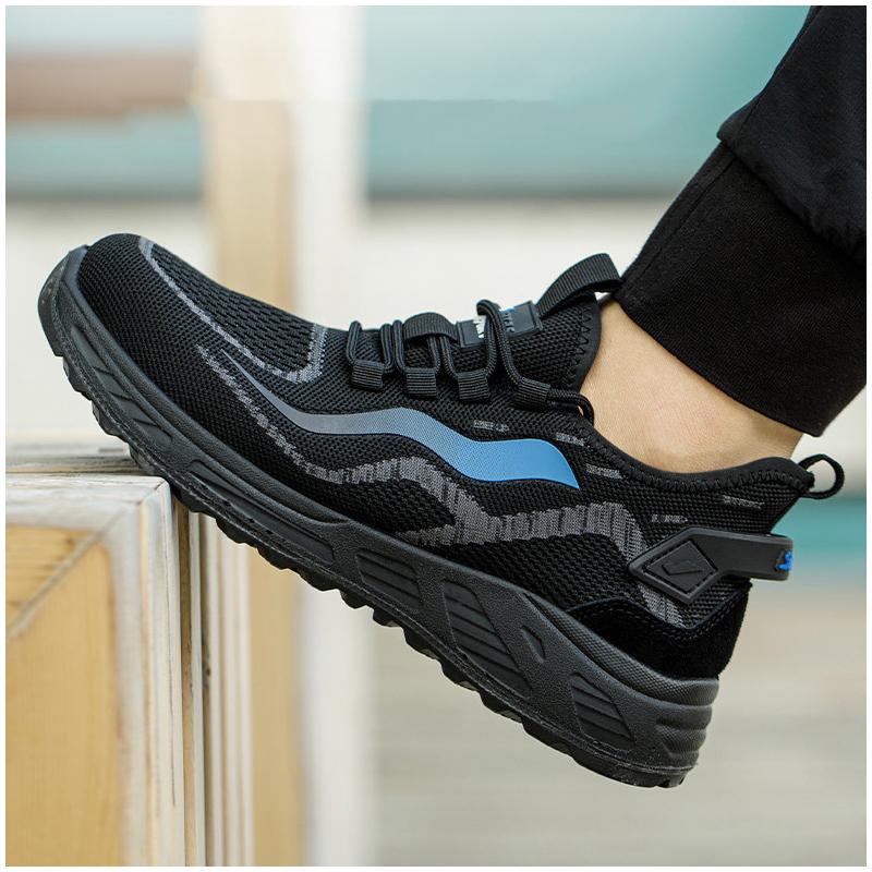 plus size men fashion breathable steel toe cap working safety shoes summer worker safe boots insulated sneakers protect footwear