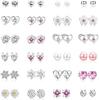 MILACOLATO 925 Sterling Silver Stud Earrings Set 24 Pairs Cubic Zirconia Pearl Crystal Round Heart Flower Jewelry for Women Girls