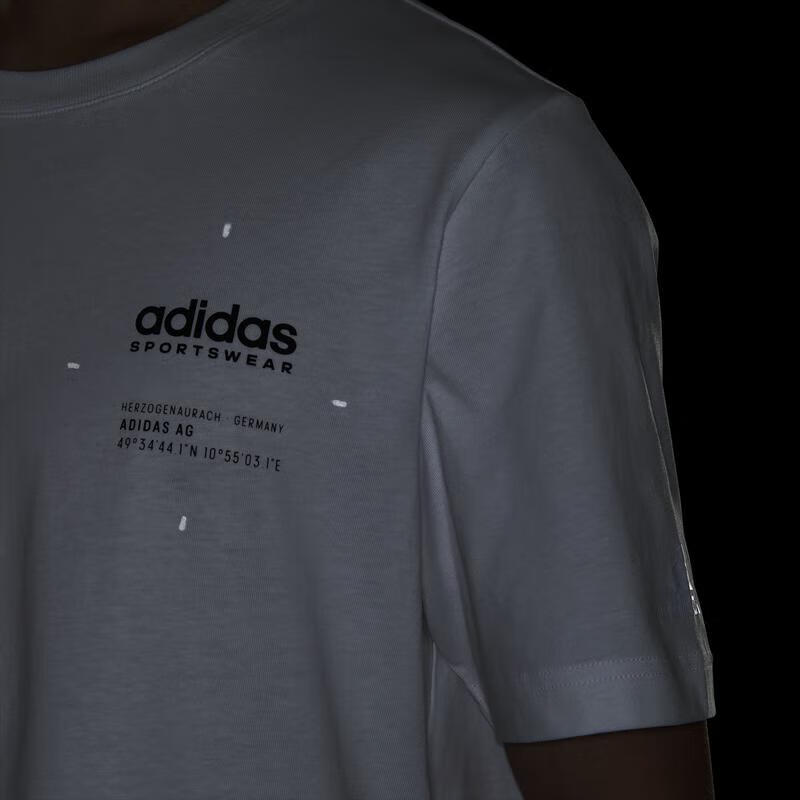 Adidas Logo Outdoor Fitness Training Casual Breathable Comfortable Round Neck Pullover Short Sleeve T-Shirt Unisex Tops White Black JI9080