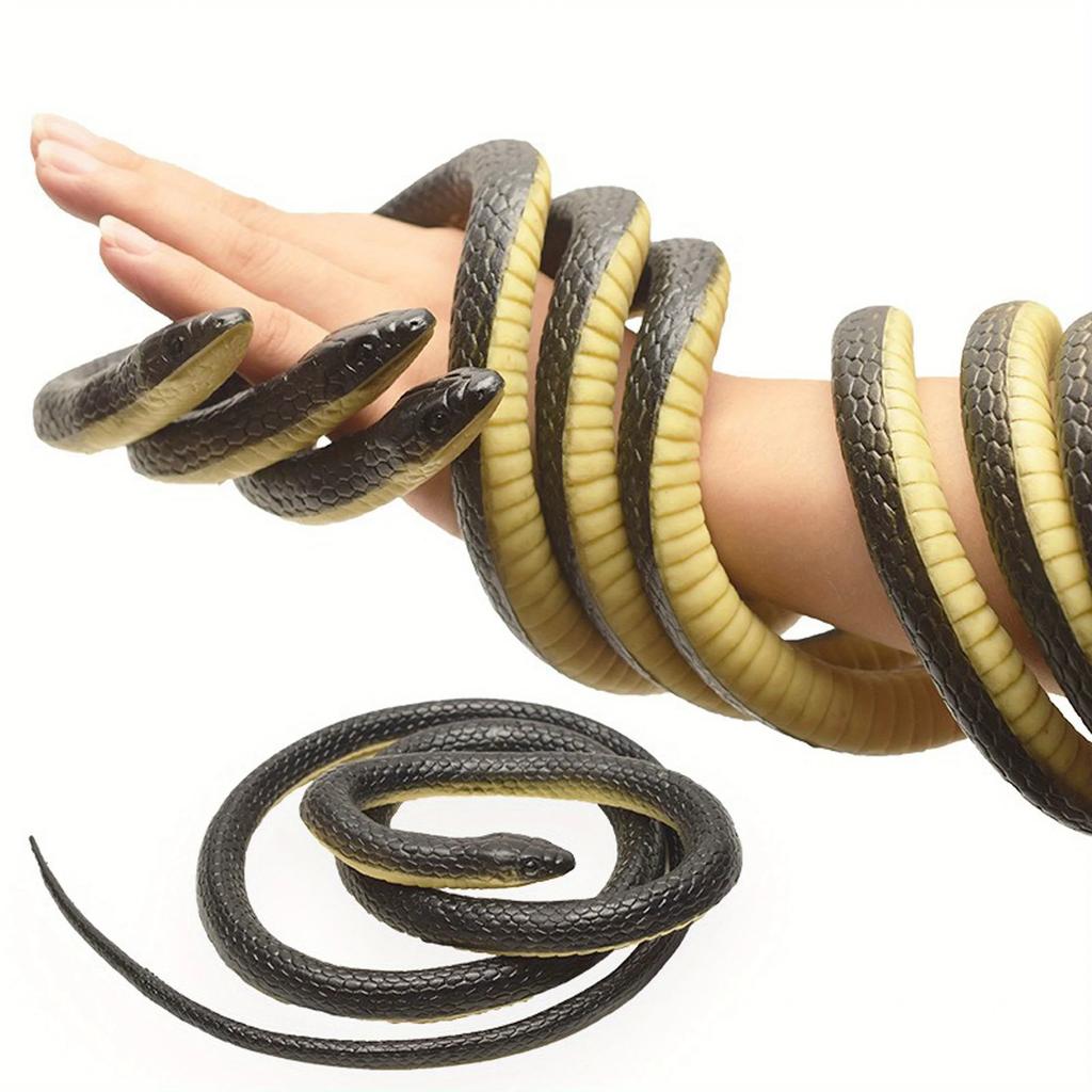 123cm Fake Realistic Rubber Toy Snake Simulation Anaconda Scary Halloween To Scare Birds Props Prank Trick Toy Accessories