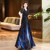 Sommer Slim Fit V-Ausschnitt Chiffonkleid Damenmode Fließend Elegant Hohe Qualität Kurzärmlig Freizeitkleidung