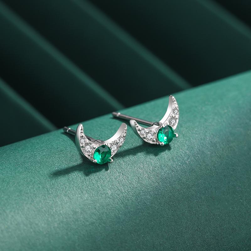 Dew Orecchini A Perno Luna E Stella In Argento 925 Con Zirconi - Confezione Regalo