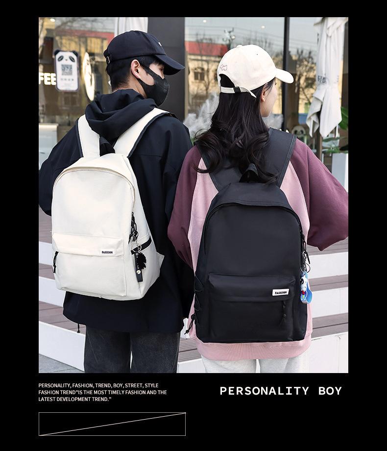 Schoolbag Backpack Men's Japanese Simple Large Capacity New Korean Version Travel Backpack Women's Casual Trend College Student School Bag