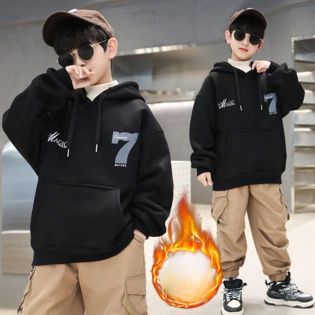 Felpe alla Moda per Ragazzi Autunno Inverno Felpe per Bambini Nuovi Bellissimi Vestiti a Manica Lunga Bambini Grandi Top con Cappuccio Larghi